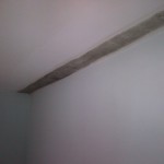 Perimeter ceiling mold - Root Cause: eaves trough overflowing
