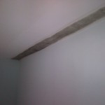 Perimeter ceiling mold - Root Cause: eaves trough overflowing